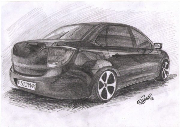 Рисунок машины Лада Гранта