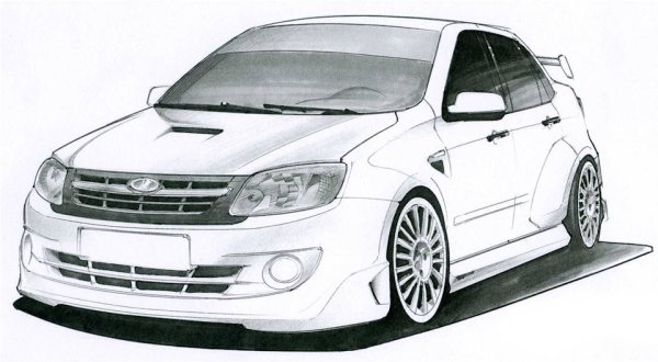 Лада Гранта рисунок спереди