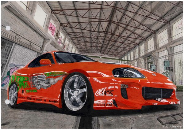 Тойота Супра пола Уокера рисунок