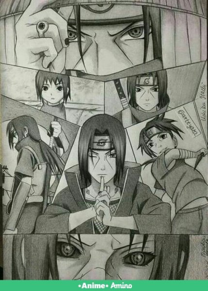 Скетчи аниме Наруто Итачи