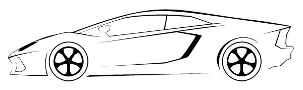 Автомобиль вектор сбоку контур