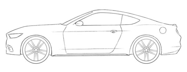 Мустанг сбоку рисунок