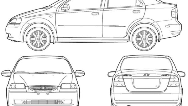 Габариты Шевроле Авео т250