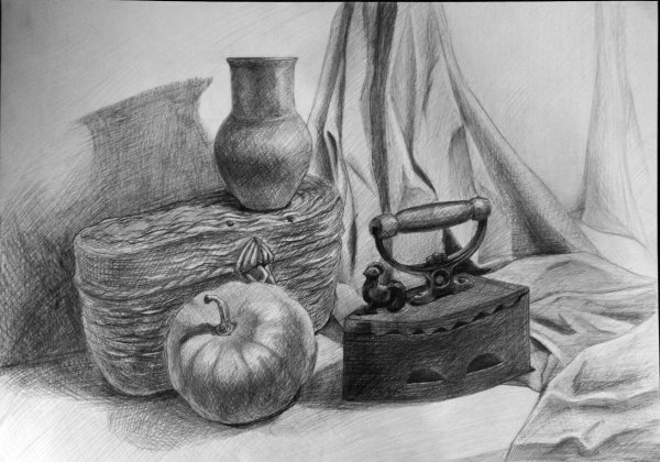 Натюрморт рисунок карандашом