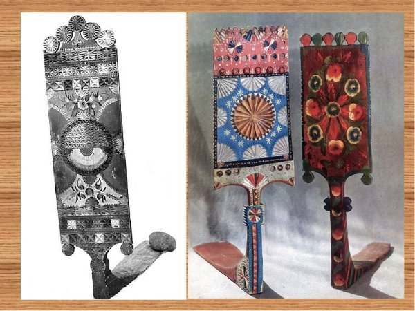 Онежская роспись прялки