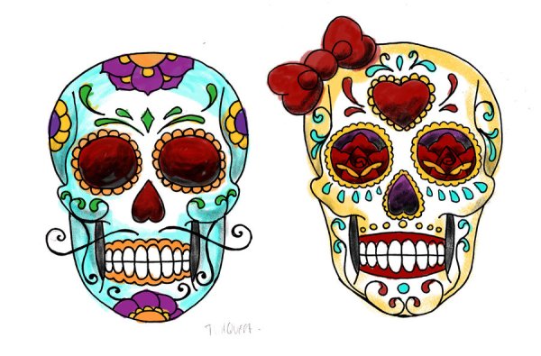 Мексиканский череп Таттоо