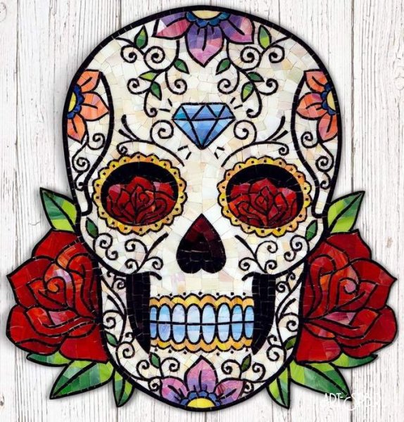 Череп цветной