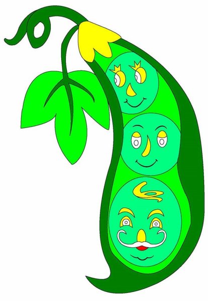 Веселые овощи горошек