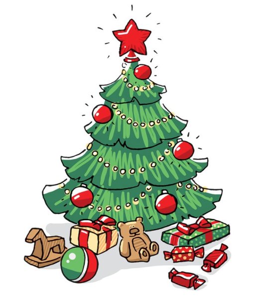 Нарисовать елку новогоднюю