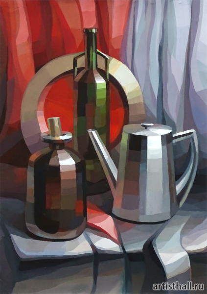 Академическая живопись натюрморт темпера кубизм