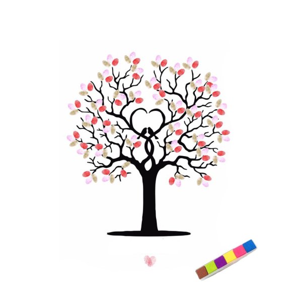 Свадебное дерево с отпечатками