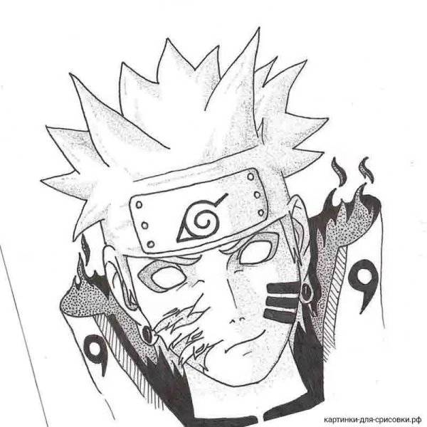 Наруто Узумаки карандашом