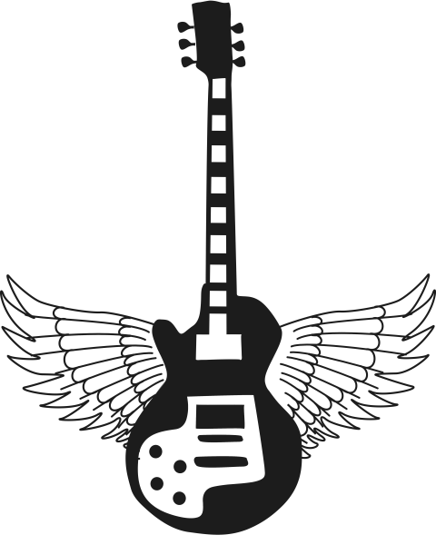 Электрогитара черно белая