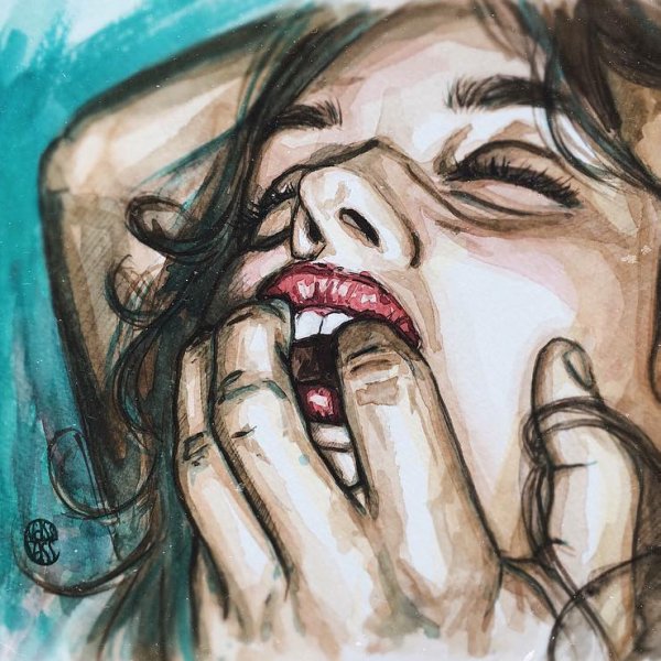 Пальцы во рту арт