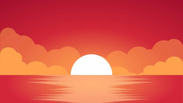 Закат иллюстрация