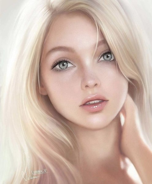 Девушка блондинка арт