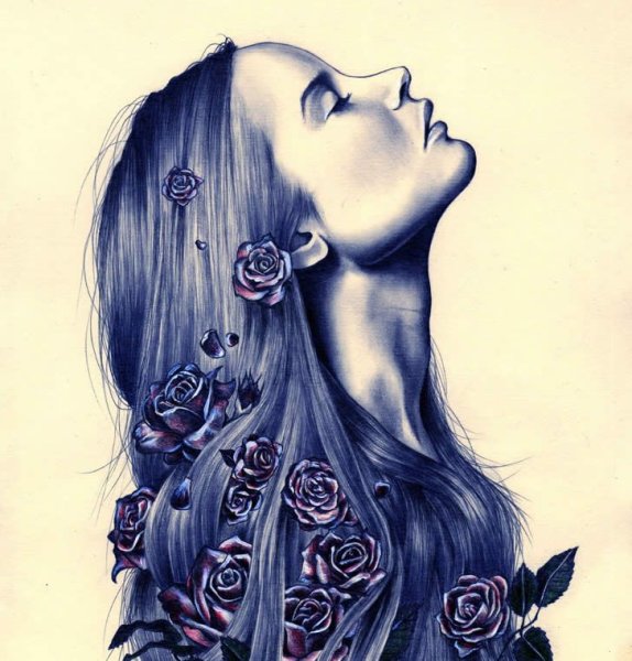 Картинка девушка нарисованная