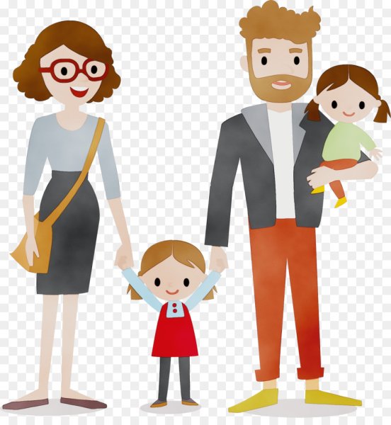 Дети с родителями вектор