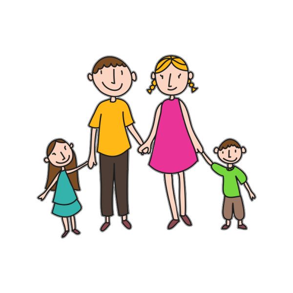 Семья на прозрачном фоне