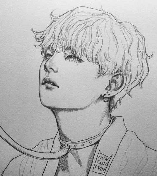 БТС карандашом Юнги