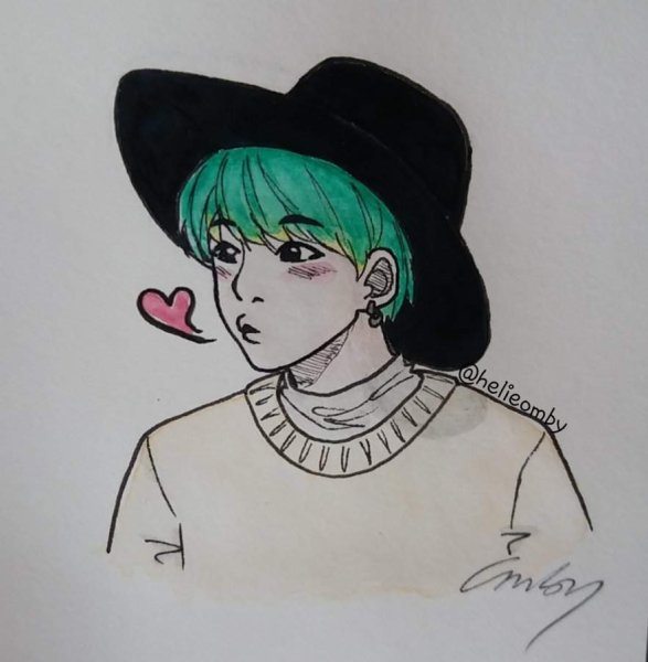 Рисунки БТС Юнги лёгкие