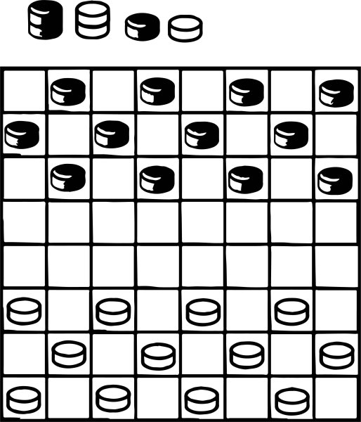 Шашки раскраска для детей