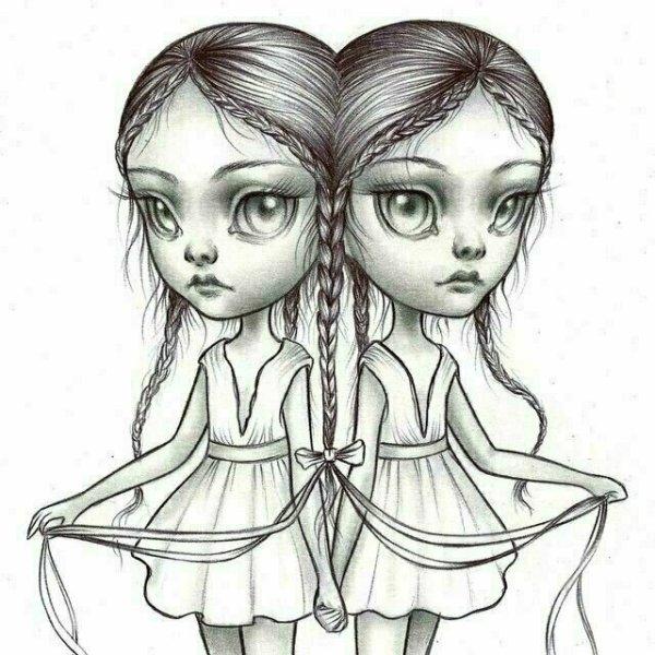 Близнецы карандашом