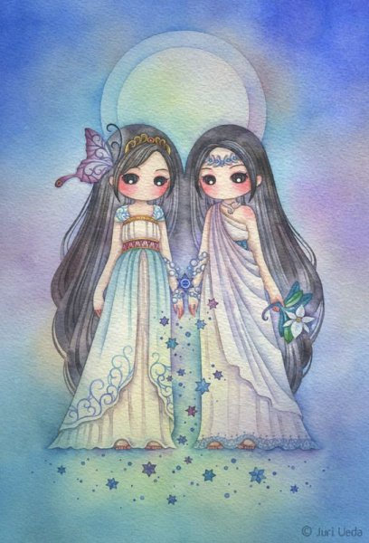 Рисунки девочек близняшек