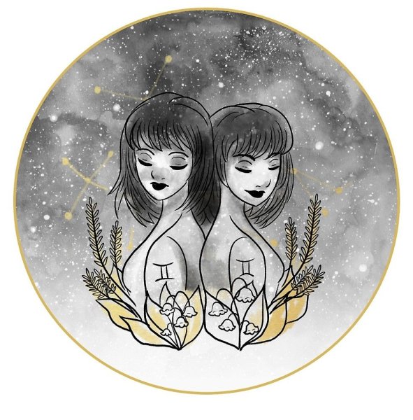 Близнецы знак зодиака рисунок