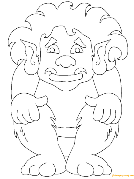 Раскраска Тролли Цветан