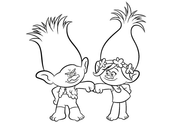 Раскраска Тролли Цветан