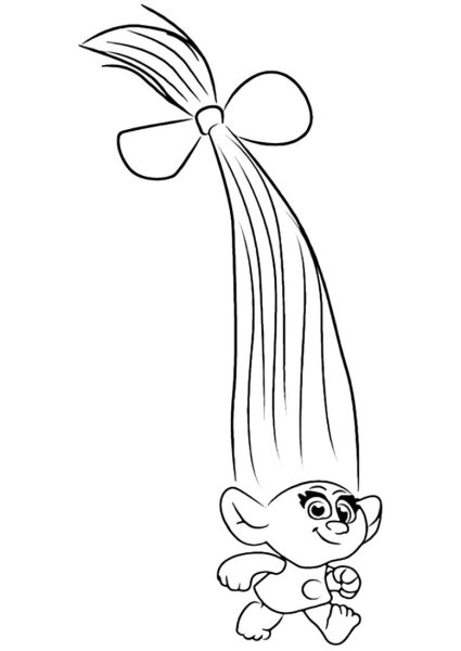 Раскраски для девочек Розочка из троллей