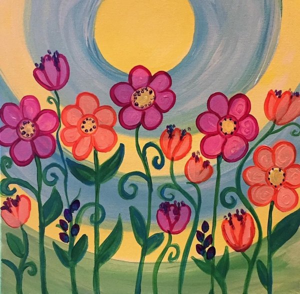 Рисование Поляна цветов