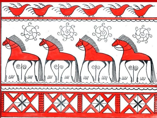 Щепа Мезенская роспись