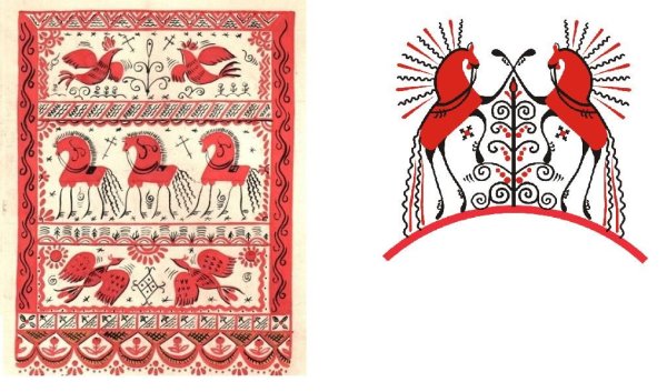 Мезенская роспись ярусность