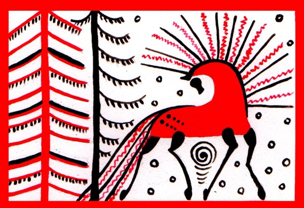 Мезенская роспись элементы росписи конь