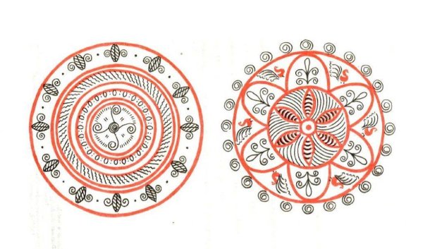 Мезенская роспись солнце и солярные знаки