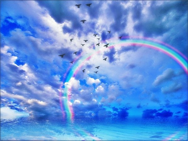 Небеса с радугой