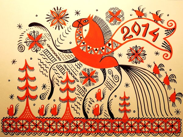 Мезенская лубочная роспись