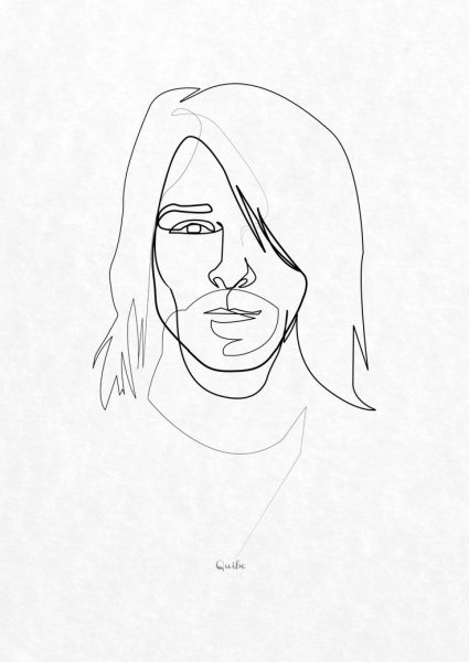 Курт Кобейн в очках рисунок