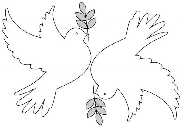 Трафарет голубя для вырезания