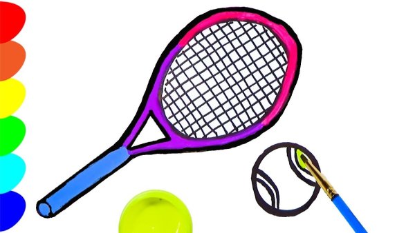 Ракетка раскраска для детей