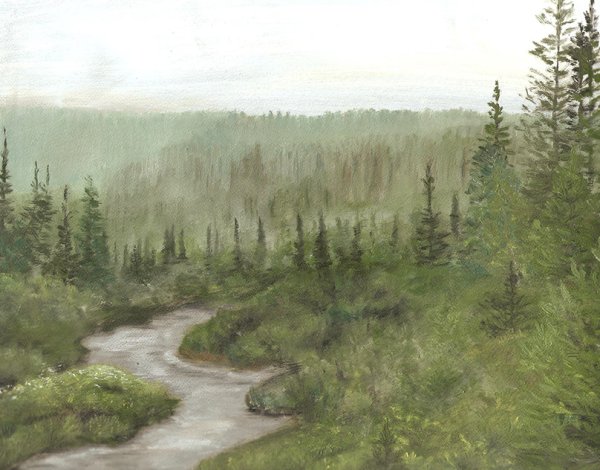 Рисовать тайгу