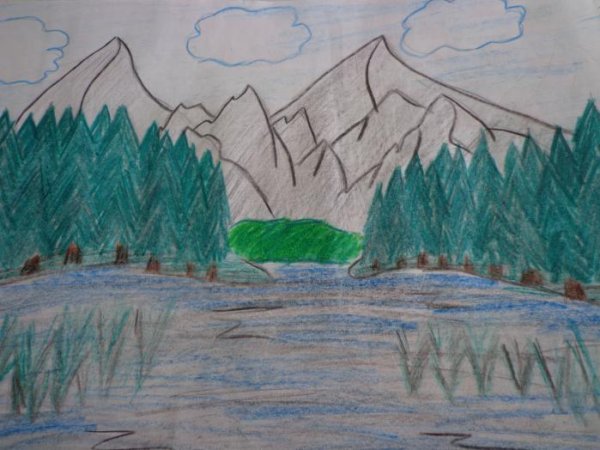 Уральские горы рисование