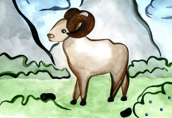 Алтайский горный баран мультяшный