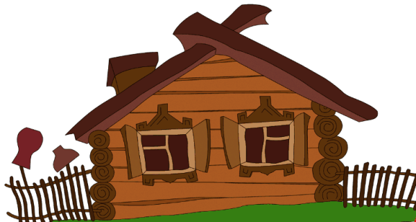 Нарисовать деревянный дом