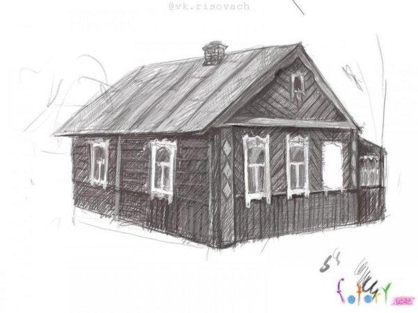 Изба карандашом