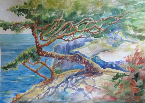 Рисунки гуашью Крым