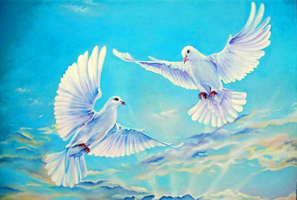 Небесные птицы живопись