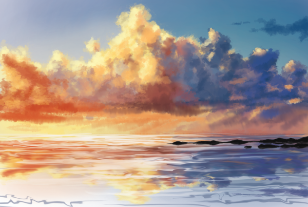 Облака гуашью